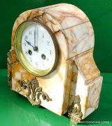 ART-DECO-FRENCH-8-DAY-TWO-TRAIN-MARBLE-GARNITURE-CLOCK-SET-282542779920-7