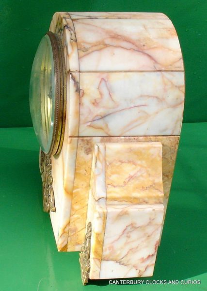 ART-DECO-FRENCH-8-DAY-TWO-TRAIN-MARBLE-GARNITURE-CLOCK-SET-282542779920-8