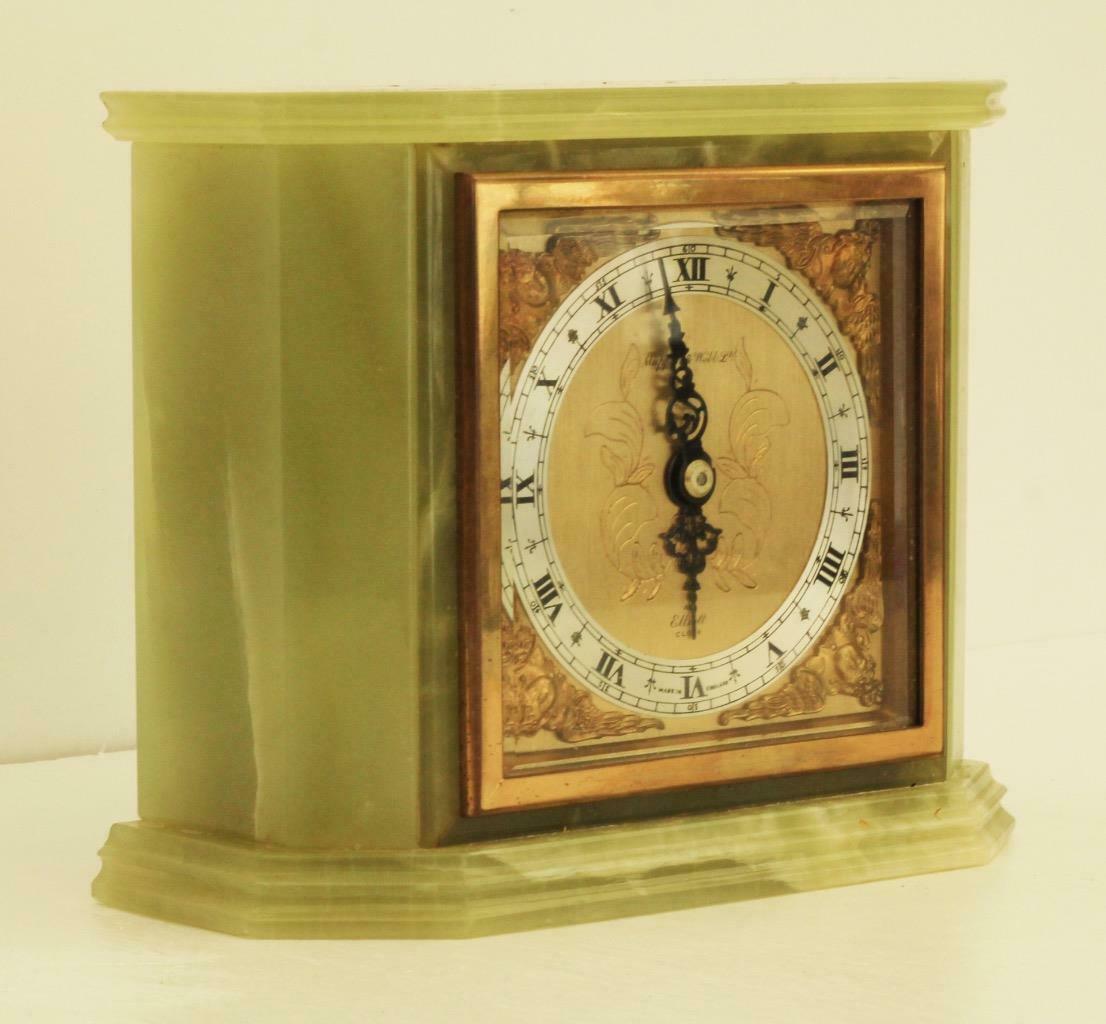 green onyx mantel clock