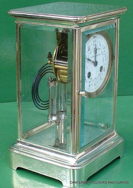 TIFFANY-COART-DECO-FRENCH-JAPY-FRERES-8-DAY-FOUR-GLASS-CRYSTAL-REGULATOR-CLOCK-283410867670-4
