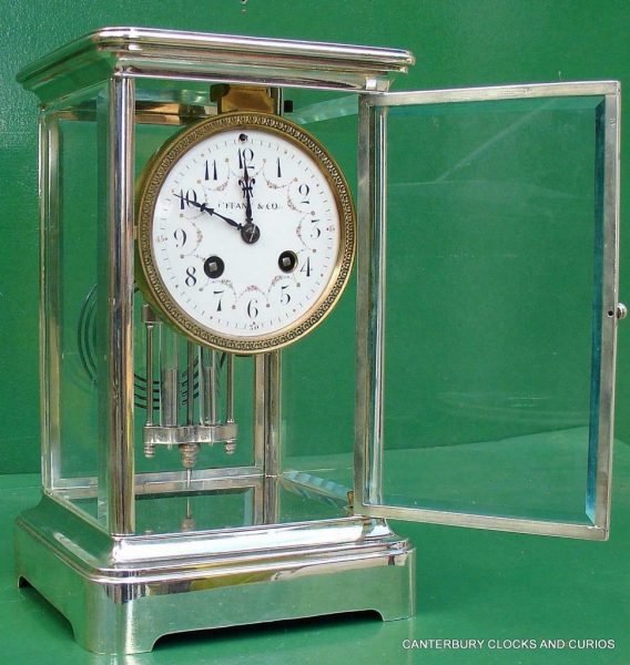 TIFFANY-COART-DECO-FRENCH-JAPY-FRERES-8-DAY-FOUR-GLASS-CRYSTAL-REGULATOR-CLOCK-283410867670-5