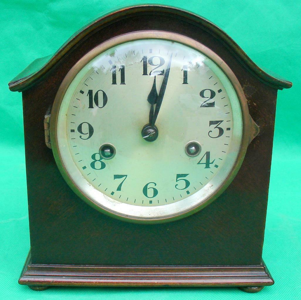 Gustav Becker Mahogany 8 Day Two Train Striking Mantle Clock – Clock Time