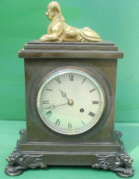 ANTIQUE-ENGLISH-HEARN-LONDON-EGYPTIAN-REVIVAL-8-DAY-FUSEE-BRONZE-TABLE-CLOCK-283569554952