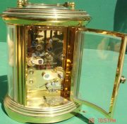 MATTHEW-NORMAN-1754A-VINTAGE-SWISS-8-DAY-OVAL-CARRIAGE-ALARM-CLOCK-283568113364-5