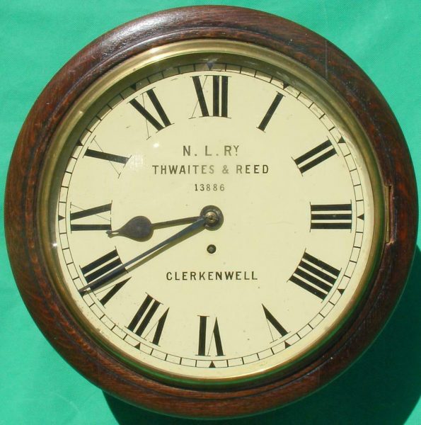 THWAITES-REED-NORTH-LONDON-RAILWAY-8-DAY-FUSEE-DIAL-CLOCK-13886-283637210634