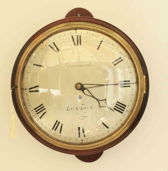 EARLY-ENGLISH-12-INCH-8-DAY-FUSEE-DIAL-CLOCK-SIGNED-BARNARD-LONDON-283468346875-3