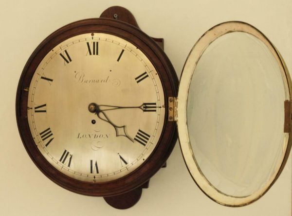 EARLY-ENGLISH-12-INCH-8-DAY-FUSEE-DIAL-CLOCK-SIGNED-BARNARD-LONDON-283468346875-4