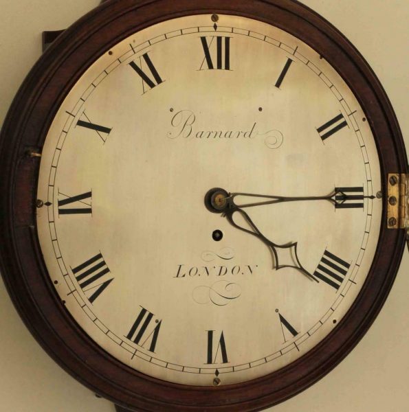 EARLY-ENGLISH-12-INCH-8-DAY-FUSEE-DIAL-CLOCK-SIGNED-BARNARD-LONDON-283468346875-5