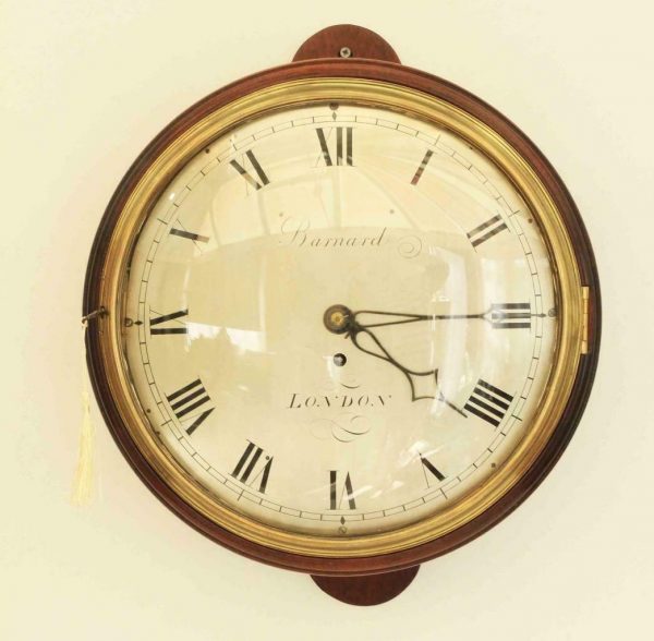 EARLY-ENGLISH-12-INCH-8-DAY-FUSEE-DIAL-CLOCK-SIGNED-BARNARD-LONDON-283468346875