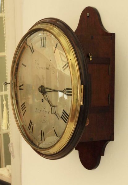 EARLY-ENGLISH-12-INCH-8-DAY-FUSEE-DIAL-CLOCK-SIGNED-BARNARD-LONDON-283468346875-8