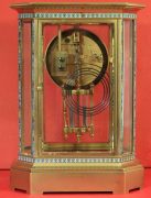 RARE-JAPY-FRERES-8-GLASS-CLOISONNE-ANTIQUE-FRENCH-CRYSTAL-REGULATOR-MANTLE-CLOCK-283350191305-9