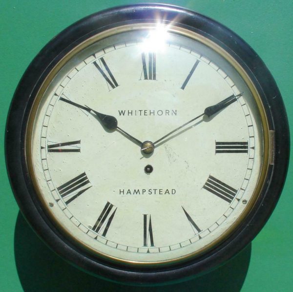 WHITEHORN-HAMPSTEAD-ANTIQUE-8-DAY-EBONISED-12-FUSEE-DIAL-CLOCK-283600414785