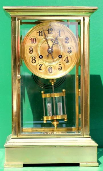 TIFFANY-AND-CO-ANTIQUE-FRENCH-8-DAY-4-GLASS-CRYSTAL-REGULATOR-MANTLE-CLOCK-283078962866