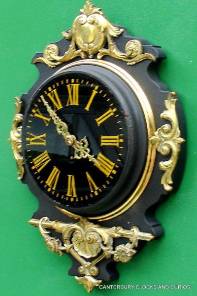 JAPY-FRERES-8-DAY-ANTIQUE-FRENCH-EBONISED-ORMOLU-CARTEL-CLOCK-282669095927-3