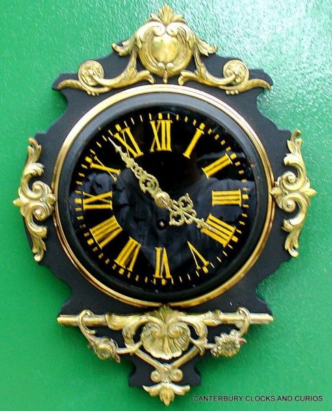 JAPY-FRERES-8-DAY-ANTIQUE-FRENCH-EBONISED-ORMOLU-CARTEL-CLOCK-282669095927