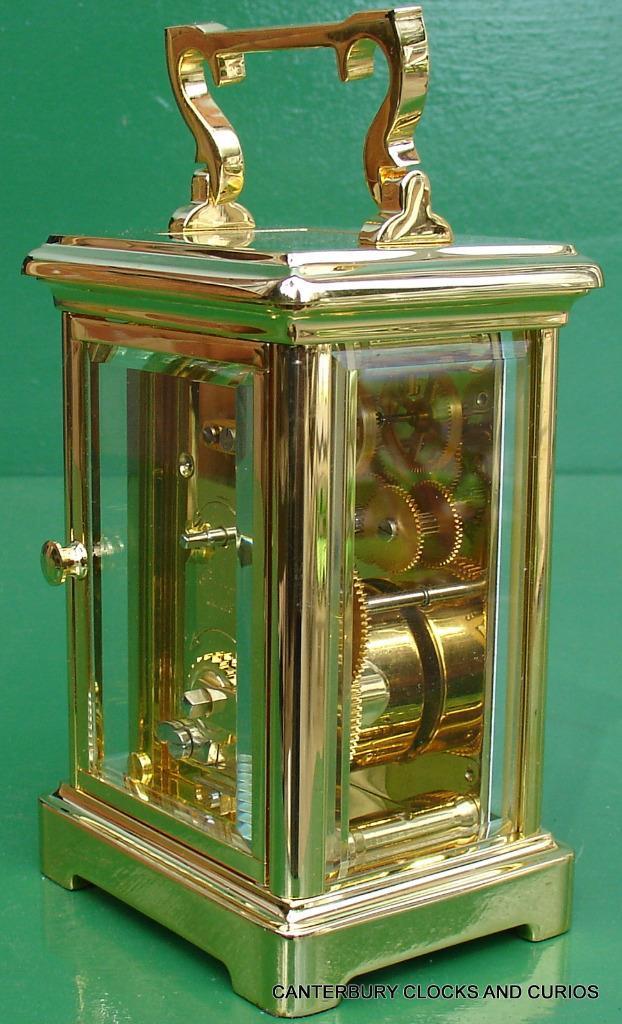 RAPPORT VINTAGE ENGLISH 8 DAY CORNICHE TIMEPIECE CARRIAGE CLOCK BOXED ...