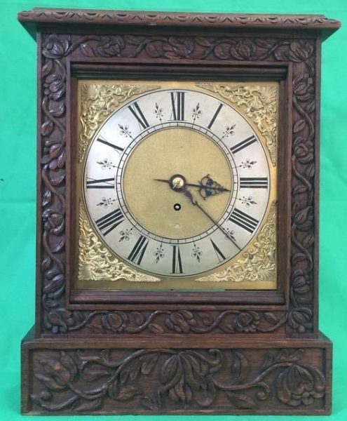 ANTIQUE-8-DAY-FUSEE-BRACKET-CLOCK-WITH-TUDOR-STYLE-CASE-AND-ROCOCO-SPANDRELS-283578595769-2