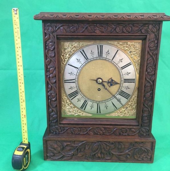 ANTIQUE-8-DAY-FUSEE-BRACKET-CLOCK-WITH-TUDOR-STYLE-CASE-AND-ROCOCO-SPANDRELS-283578595769-8