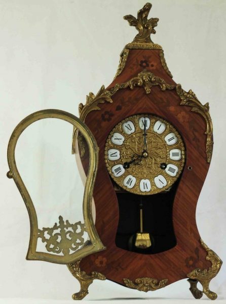 VINTAGE-8-DAY-BOULLE-TYPE-ROCOCO-FRANZ-HERMLE-WALNUT-MANTLE-CLOCK-283367079399-2